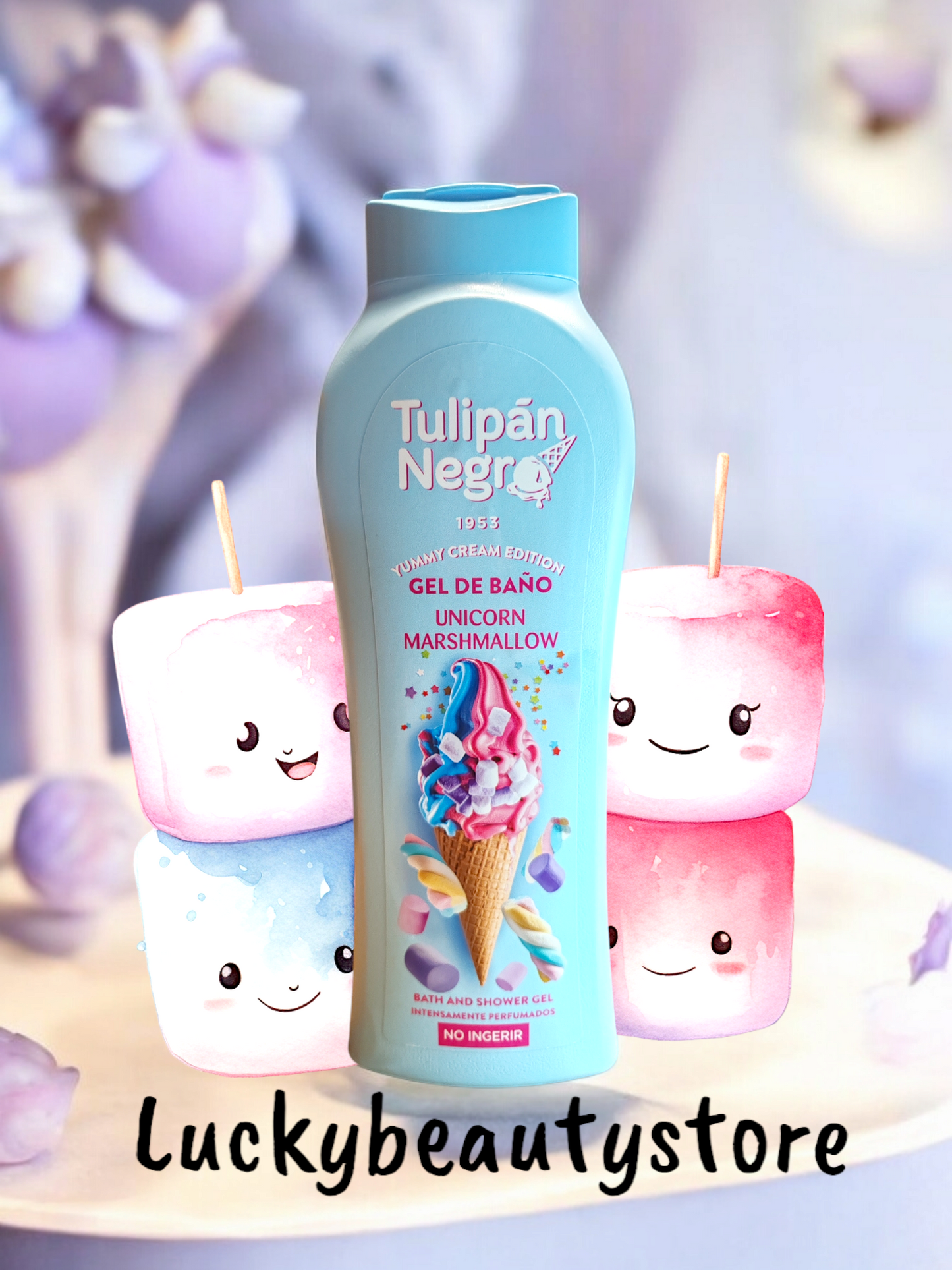 BAGNOSCHIUMA UNICORNO MARSHMALLOW TULIPAN NEGRO