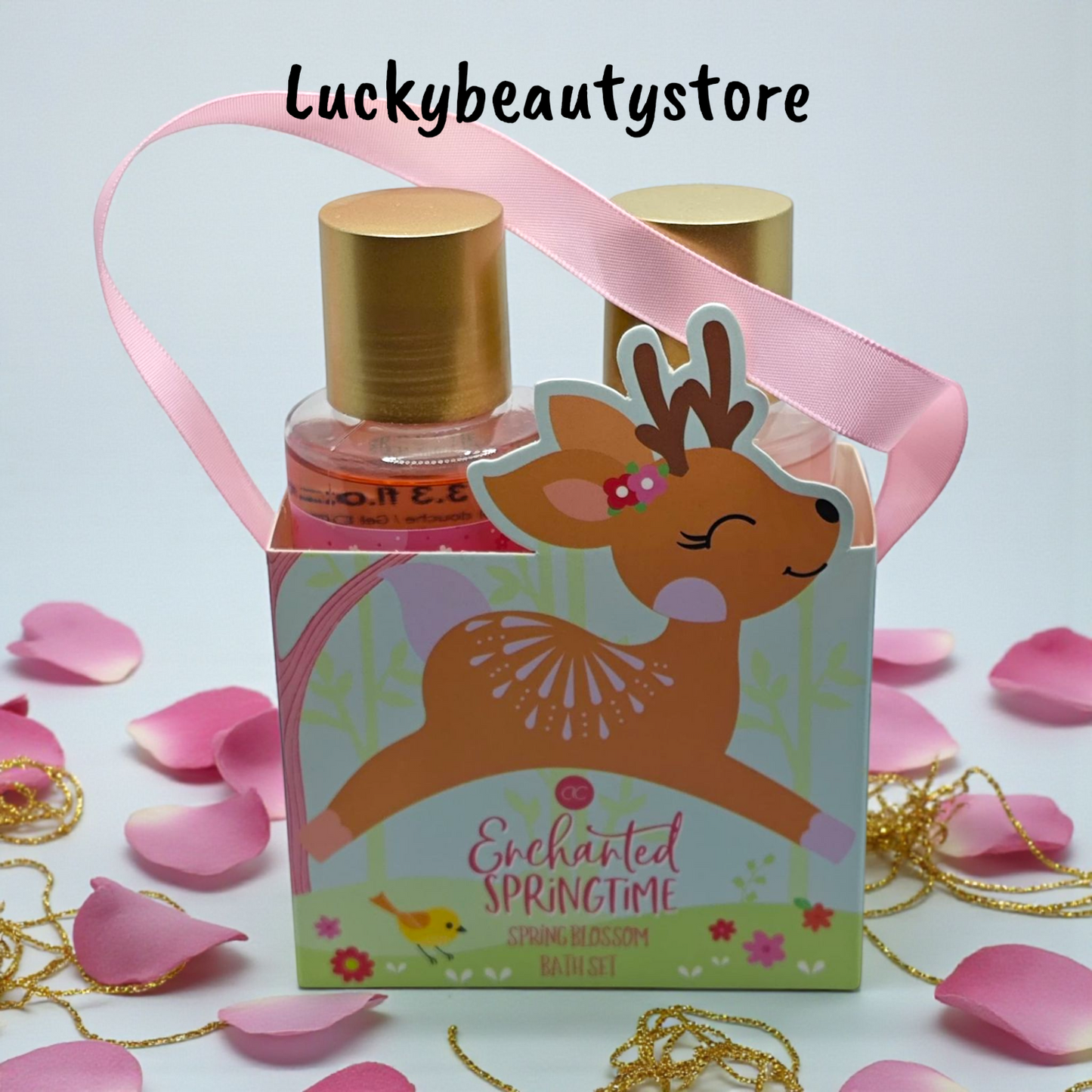 SET DA BAGNO RENNA AI FIORI DI PRIMAVERA