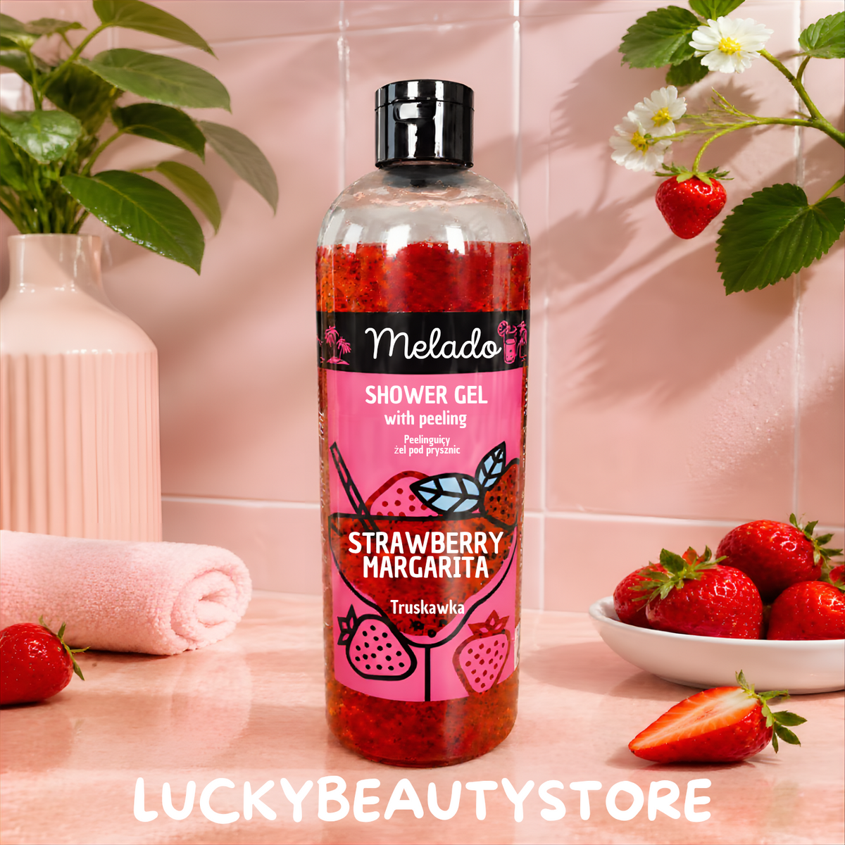 GEL DOCCIA MELADO  CON PEELING MARGARITA ALLA FRAGOLA