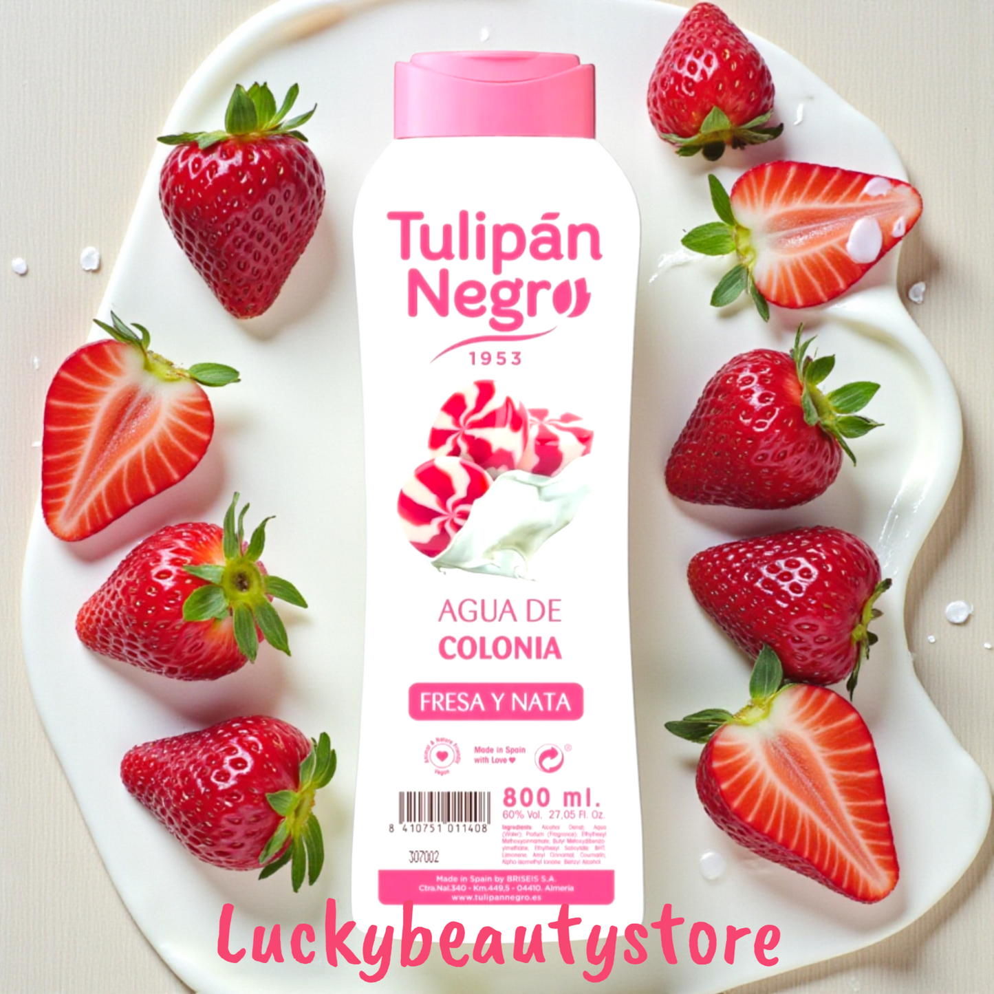 ACQUA DI COLONIA PANNA E FRAGOLA TULIPAN NEGRO