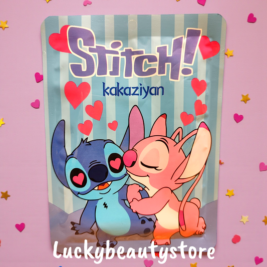 MASCHERA VISO ANGEL E STITCH CUORICINI