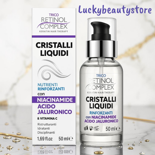 CRISTALLI LIQUIDI NUTRIENTI E RINFORZANTI CON NIACINAMIDE, ACIDO JALURONICO E VITAMINA C RETINOL COMPLEX