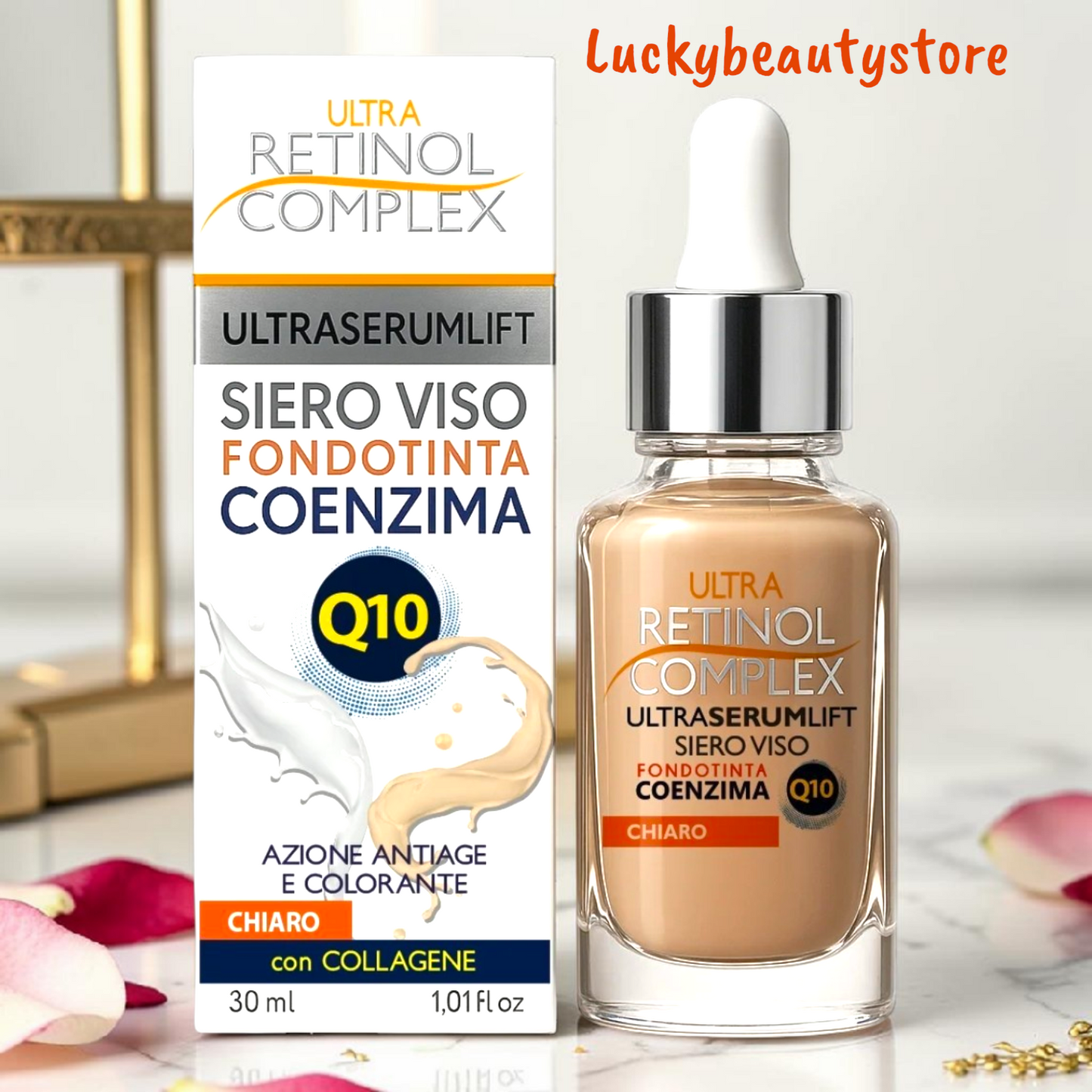 SIERO VISO FONDOTINTA RETINOL COMPLEX COENZIMA Q10 CHIARO