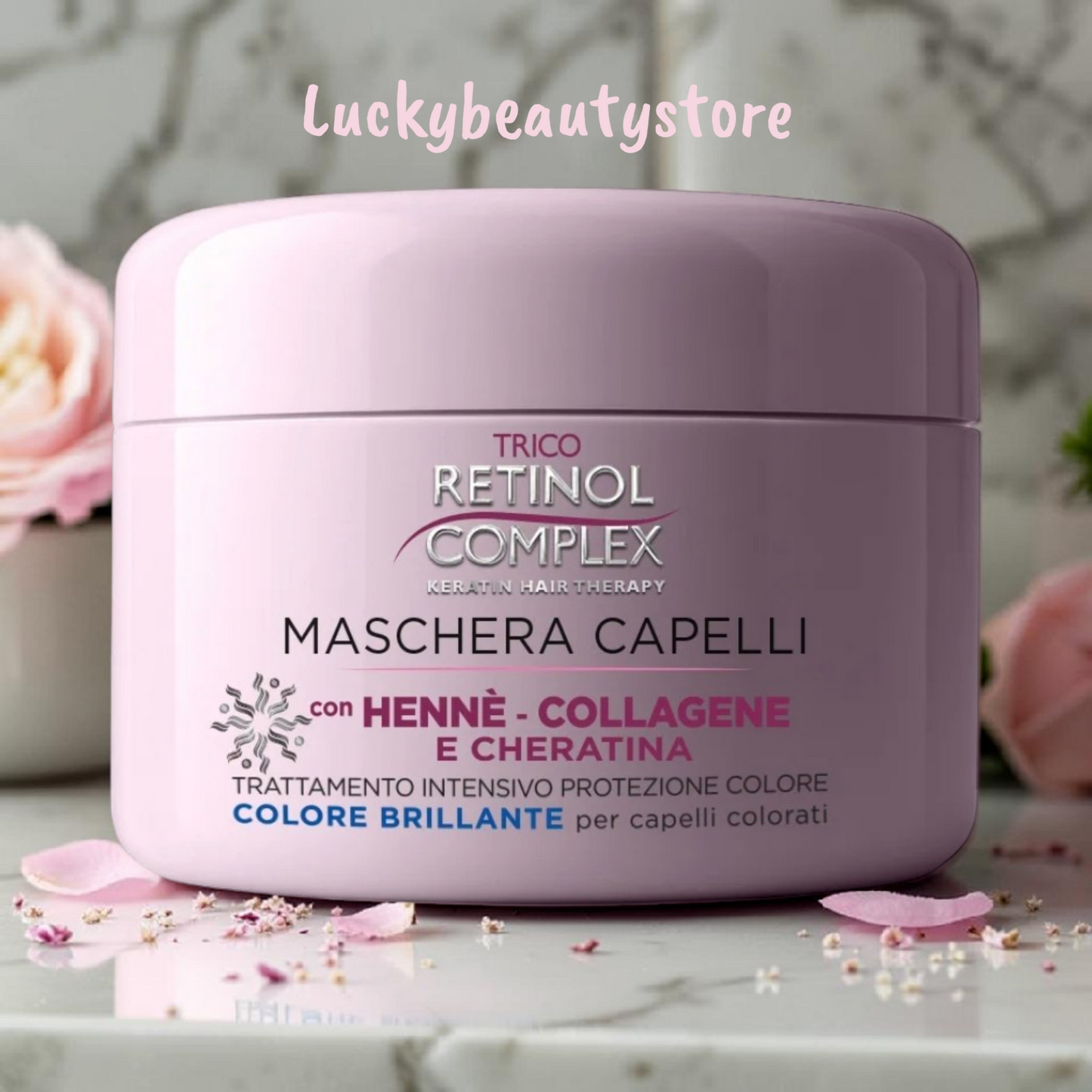 MASCHERA CAPELLI TRATTAMENTO INTENSIVO PROTEZIONE COLORE CON HENNE' RETINOL COMPLEX COLORE BRILLANTE